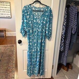 Floral Aqua Blue Dress